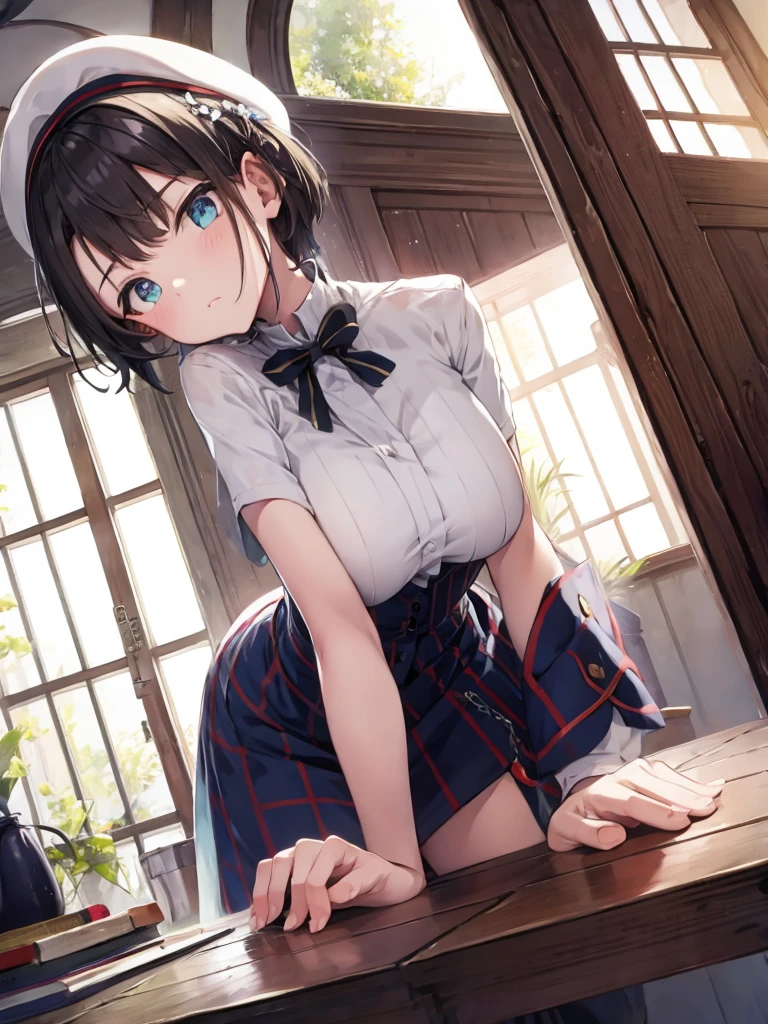 Leaning forward