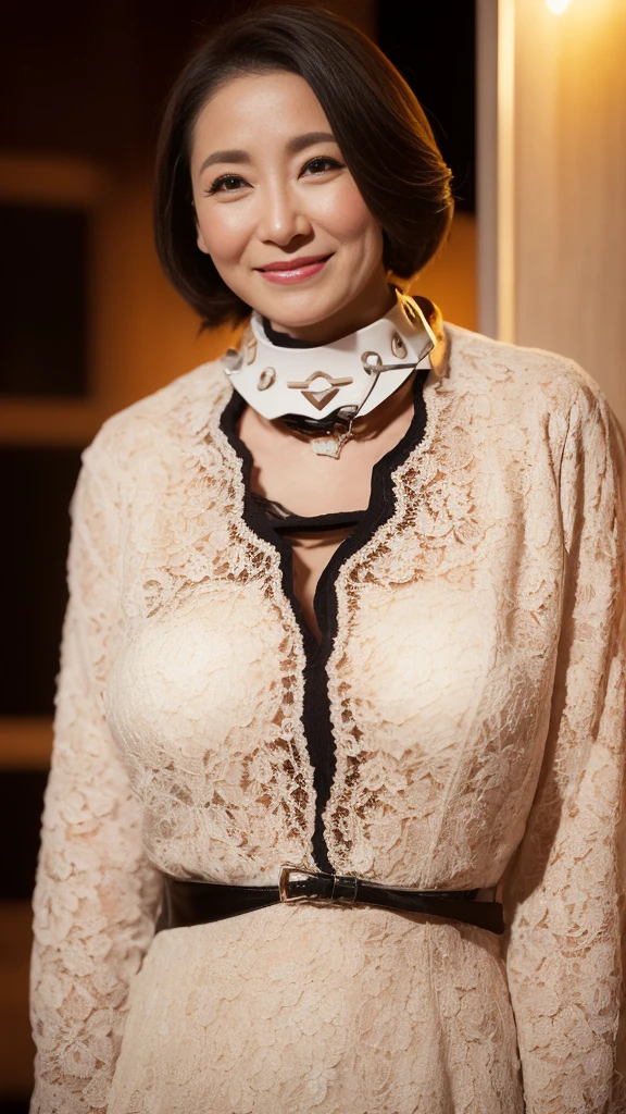 Fractal Art, gravure, look forward to, ((Wearing a dog collar)), slave, Flashy makeup, From the chest up, masterpiece, Highest quality, Very detailed, Realistic, Very detailed肌, Perfect Anatomy, (1 Japanese Mature), (alone), 120 years old, Big Breasts, Mature female politician, Glamour, sexy, Chromo White Skin, View your audience,