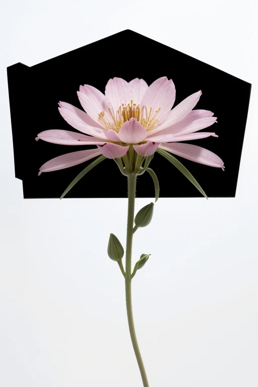 A pink wildflower is photographed against a black background, the flowers have six petals and no leaves, the flowers can be seen in full bloom, they form an elegant flower chain with five or three flowers on one stem, studio photography in the style of professional color grading, soft shadows, clean sharp focus, no contrast, no grainy textures, natural light, isolated on a white background high resolution.