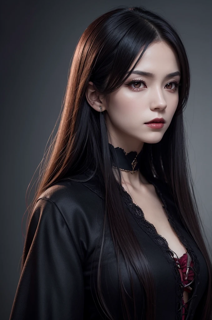 Vampire female profile photo with name Akemi realistic image