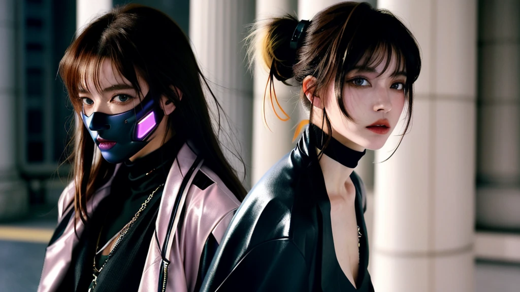 フェイスペイントをしたサイボーグのBeauty, whole body, cyber punk, Fashion Model, Beauty, masterpiece, Francis Bacon&#39;s painting style