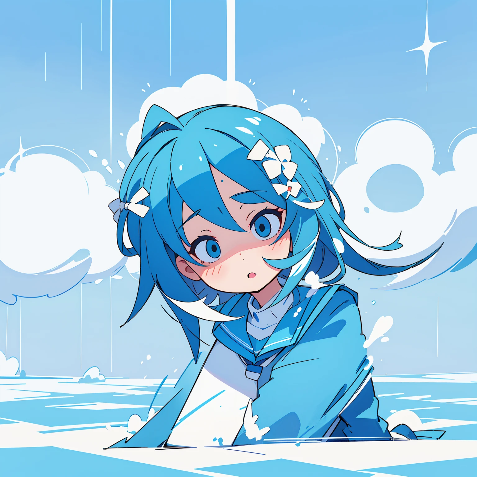 Stroke flat style illustration,Freshness,Students and campus are the main scenes,Mainly for students,School,Runway and other elements,Mainly blue and white,College Entrance Examination,take an exam,Preparation,Operation
