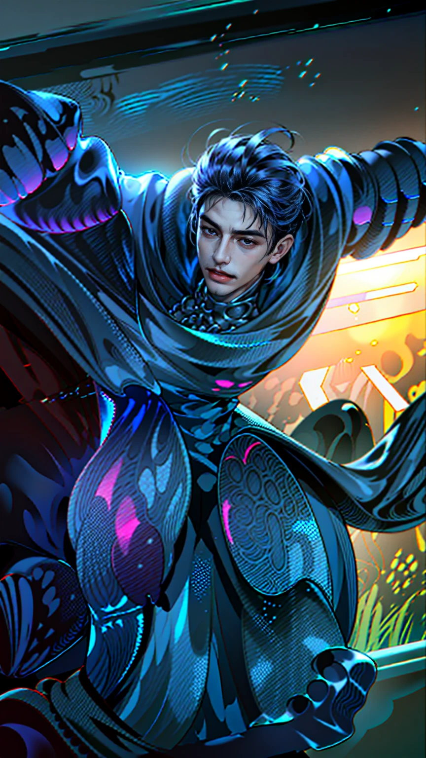 Handsome boy, best quality, photo, 4k,looking at viewer,full body,wear platinum armor,
