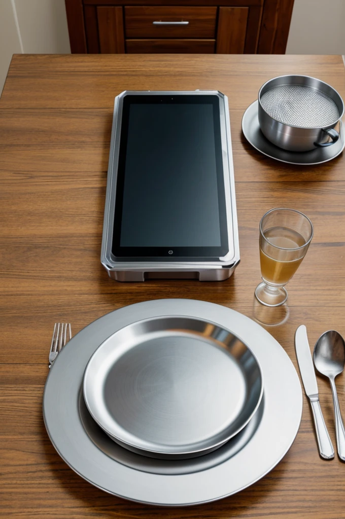 Create an aluminum plate but that plate has a small screen that counts calories and nutrients