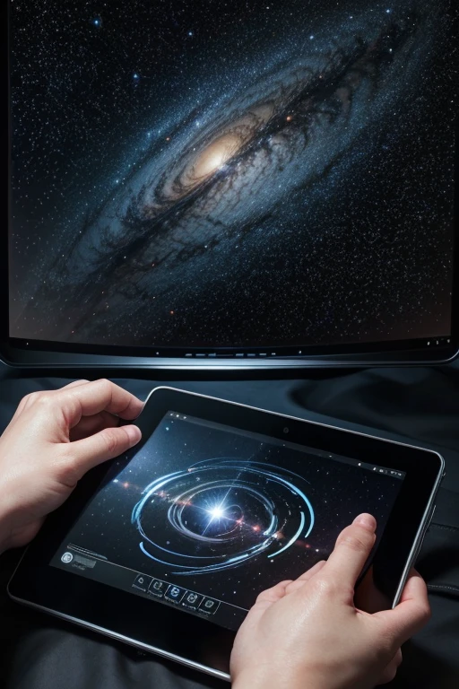 11. Interactive Star Map Visual Description: A portable tablet-like device, displaying three-dimensional maps of stars and galaxies with a touch screen interface.