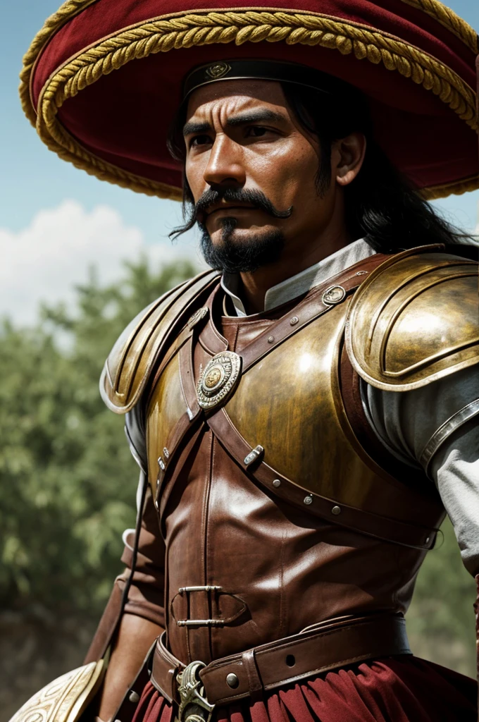 Super realistic image of the conquistador Hernan Cortez