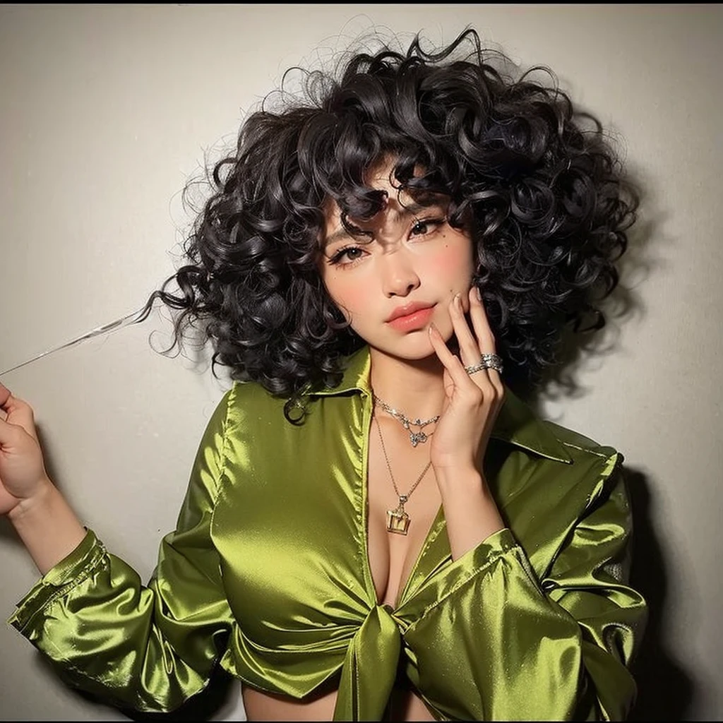 Beautiful black woman, striking look, Sexy Mature Woman, black fur color, seamless, Outstanding features, very curly hair, Full mouth, skin black, mulatto black