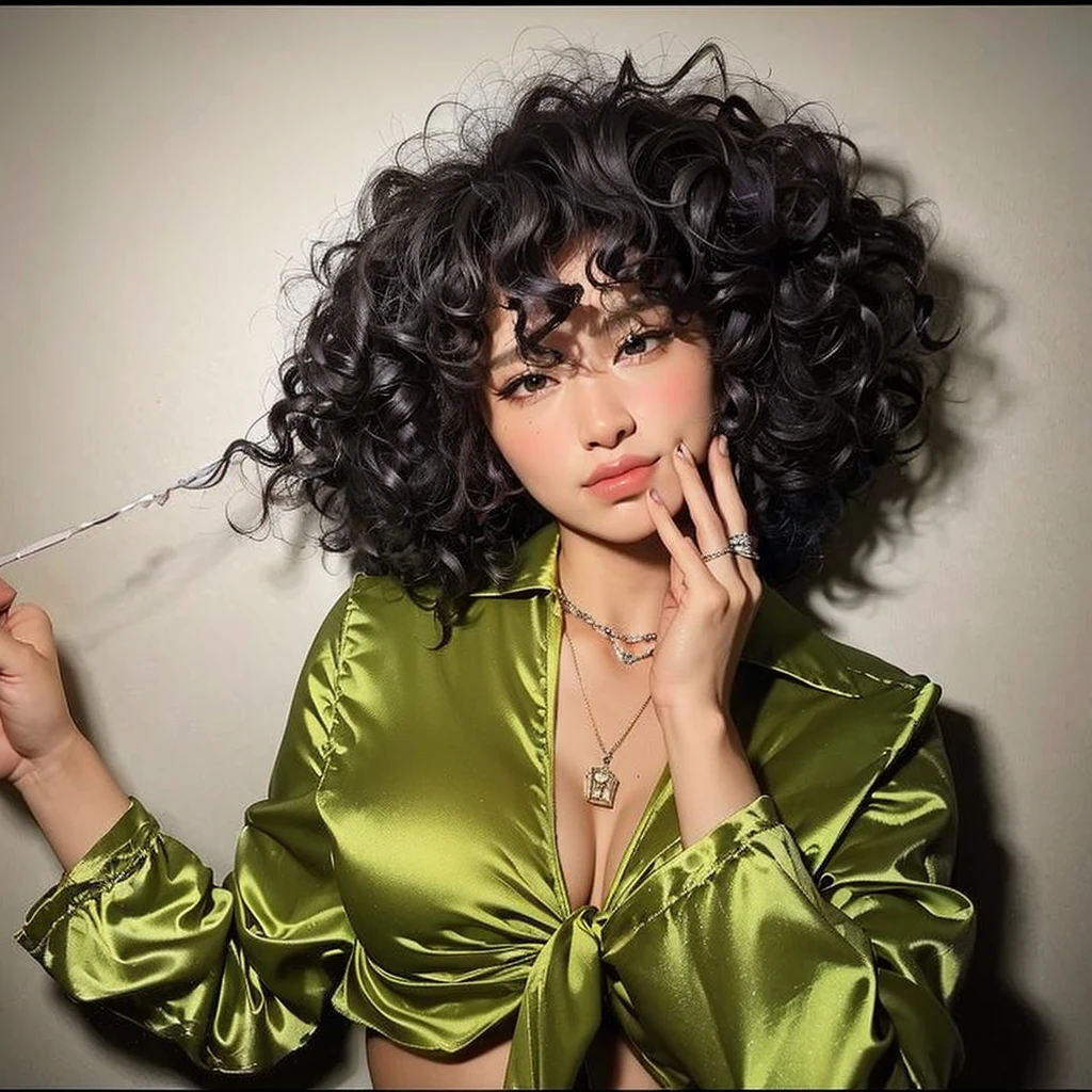 Beautiful black woman, striking look, Sexy Mature Woman, black fur color, seamless, Outstanding features, very curly hair, Full mouth, skin black, mulatto black