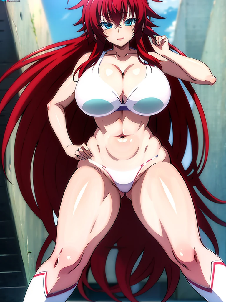 Rias show her feet in sweaty socks