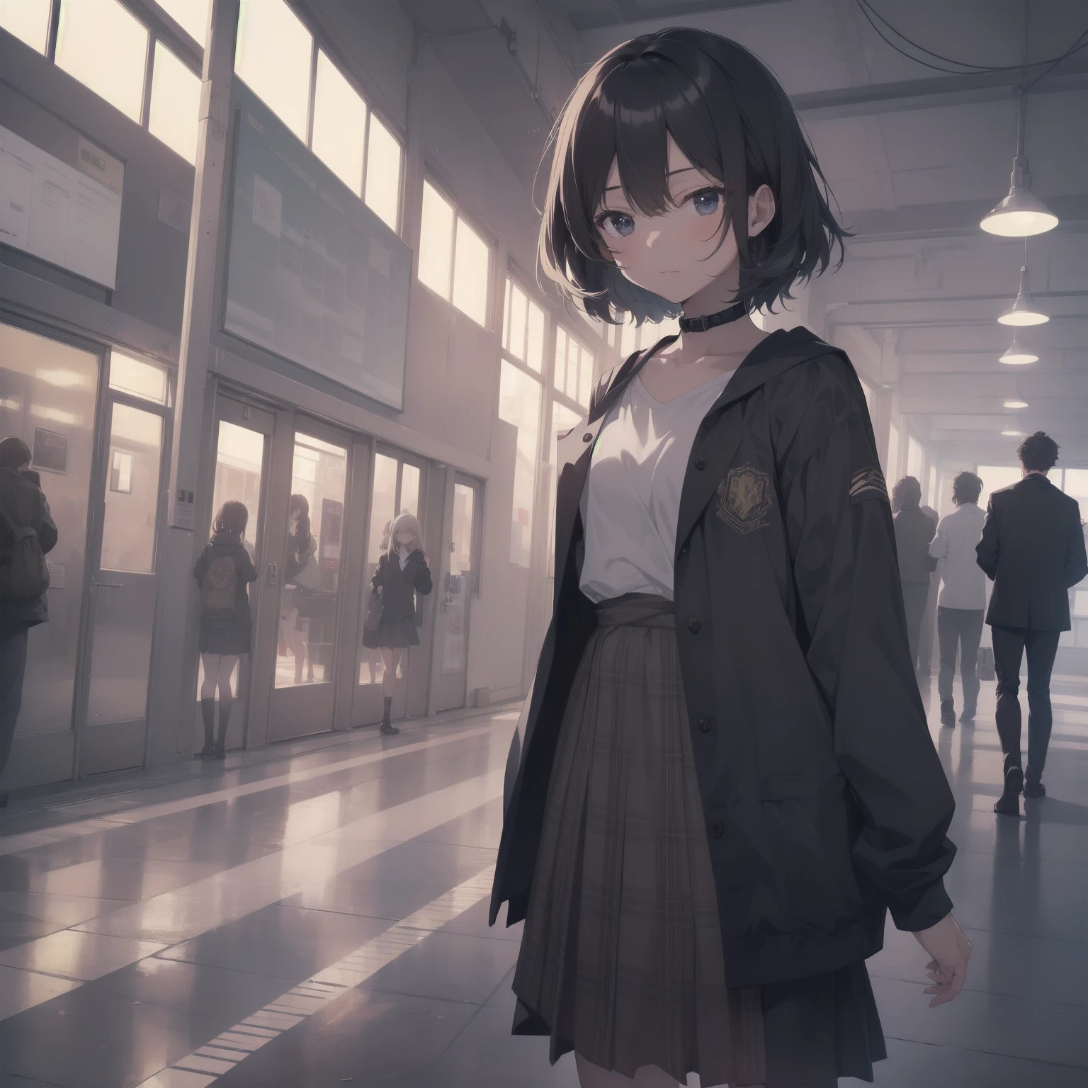 ultra-absurdres-Top quality by artist God, ultra-detailed, high resolution, anime moe artstyle, best anime 8k konachan wallpaper, pixiv contest winner, pool:2810, perfect ???????,break, 1girl, (Please draw a girl walking sleepily to school alone. )break,(Solo,little female, 13-year-old:1.3),Full limbs, complete fingers,a junior high school student, (very short hair), short cut, flat chest, , small butt, small black eyes, beautiful detailed eyes, well-proportioned iris and pupils, expressive eyes, highres detailed hair, soft expression, salor school_uniform, sailor collar, serahuku, bow, pleated skirt,(Detailed Lighting), (Detailed background), in the School commute route. break,super detailed skin, Best cinematic lighting powered by famous artist, 8k,beauty illustration,photoshop_(medium),very aesthetic,break,((artist:hana_kazari )), artist:clamp ,artist:carnelian ,artist:kantoku ,
