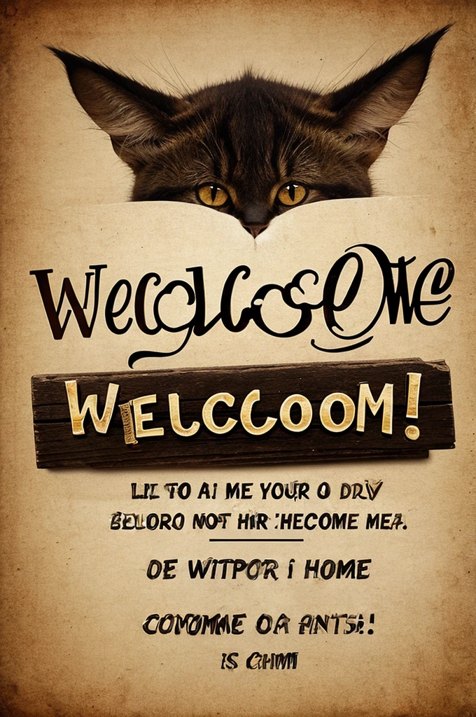 Write a welcome font with animals facea 