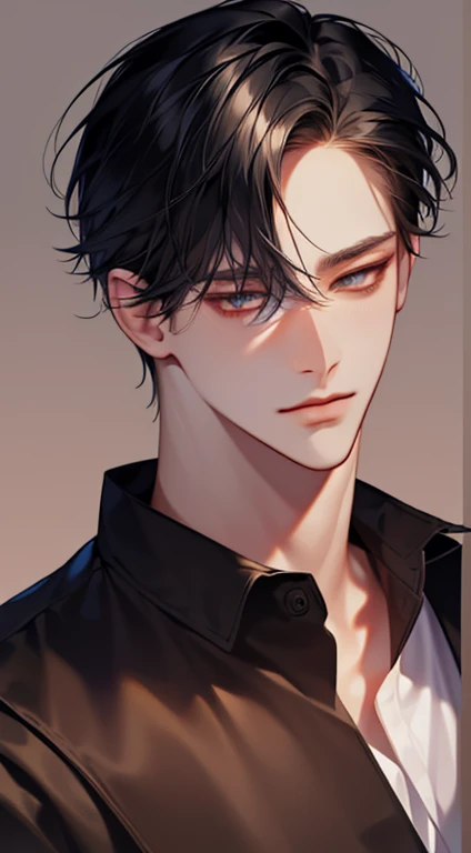 (best quality digital art digital illustration 4k high resolution beautiful image hyperdetailed image perfect lines dark lighting Wallpaper) (1:1 photorealistic) (neutral colors hdr 1.4) (anime style) an adult 25 year old man (expressionless perfect detailed face) medium black hair modern clothes dystopia