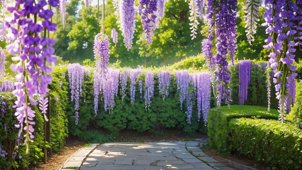 background wisteria, no human just wisteria, wisteria in garden, china