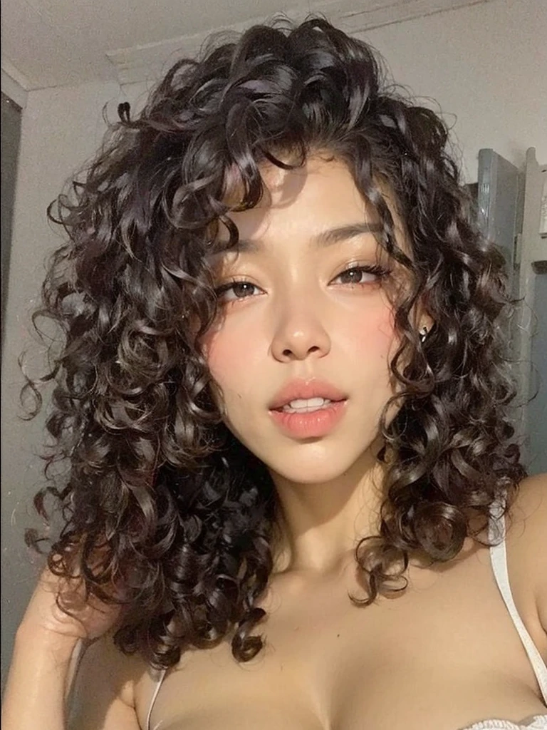 Beautiful black woman, striking look, Sexy Mature Woman, black fur color, seamless, Outstanding features, very curly hair, Full mouth, skin black, mulatto black