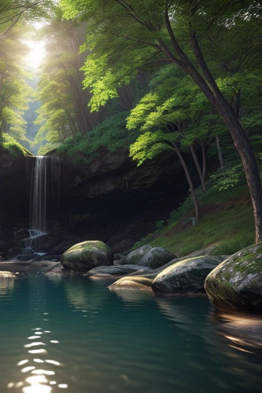 a serene place, very nice, beautiful, calm and beautifully landscaped. photorealistic, 8k hd, Studio quality, ultra realistic, maximum detail, big scale, Post processing, photorealistic, photorealistic, photoshop, Photography, detailed, cinematic lighting, landscape, panorama, scenery, ray tracing, cine4d