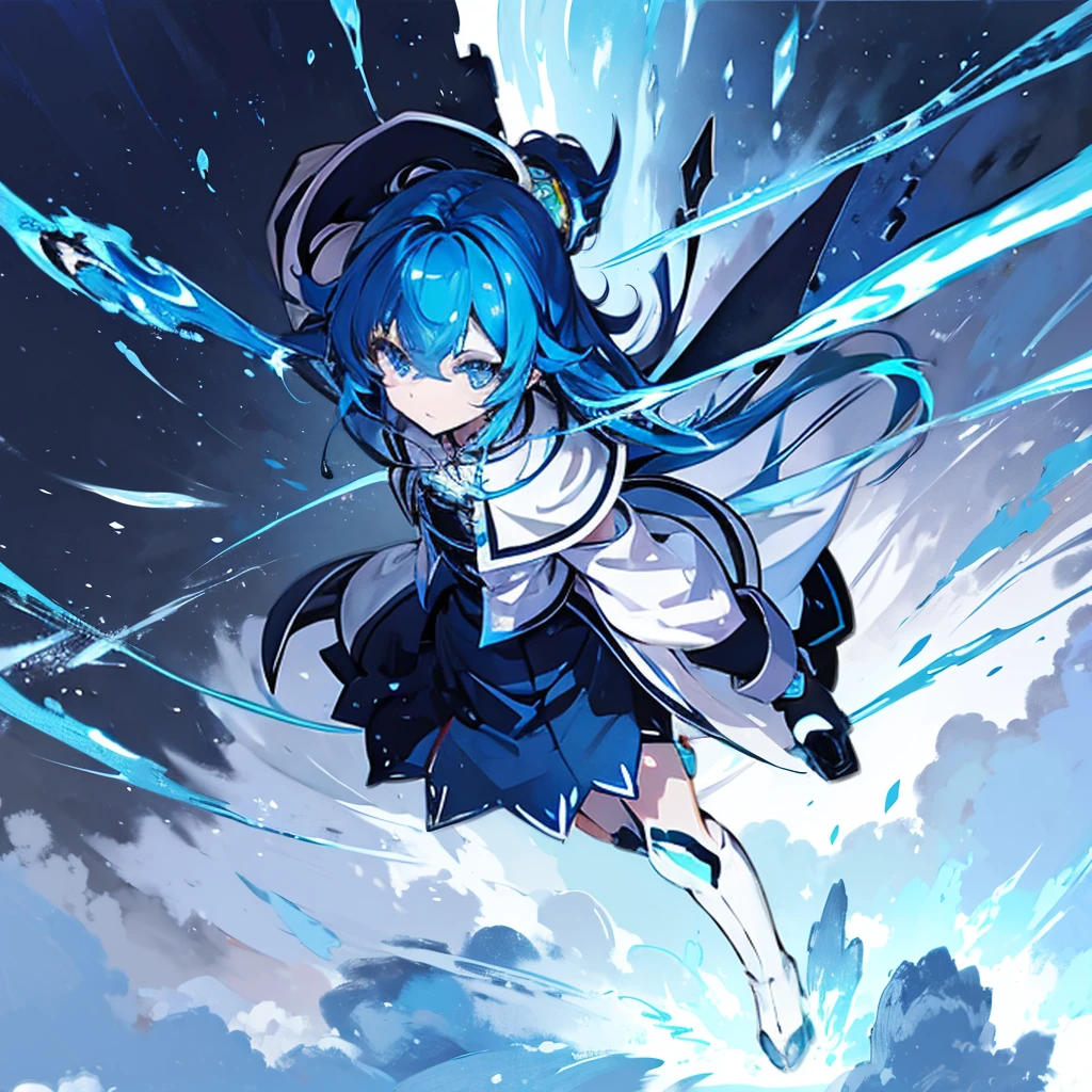 Create an ultra-detailed, best quality, high-resolution masterpiece depicting an umbral elemental with an anime girl figure seeping with blue energy perfect shadows, high quality shading, photorealistic, Roxy Migurdia