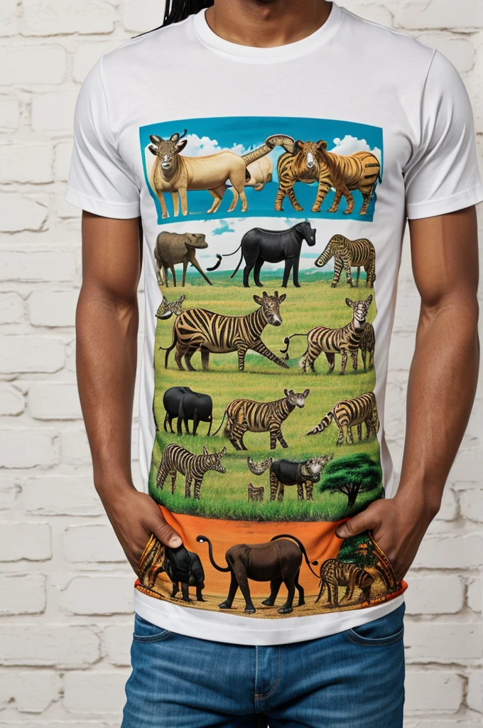 T-shirt with animals from Africa 
