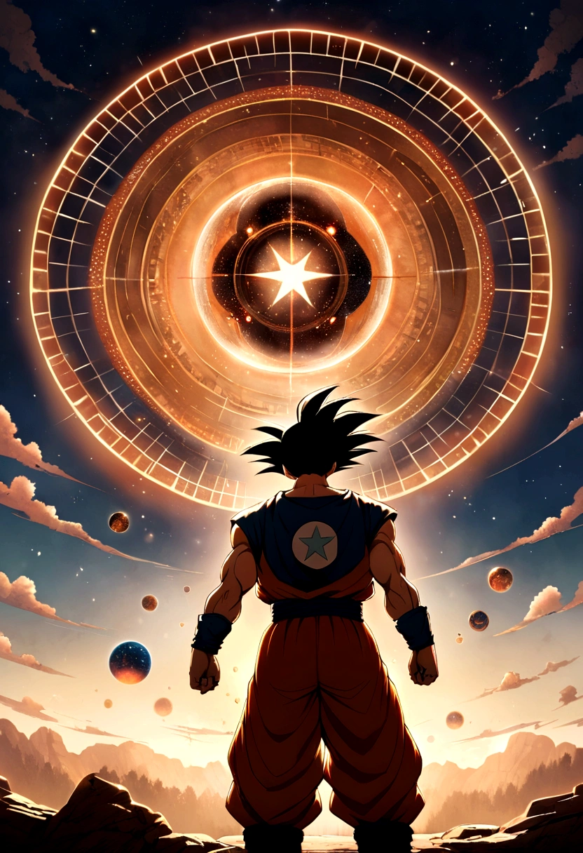 Goku with his grandfather and the 4 star sphere