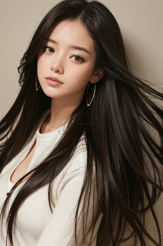 upper body, Long Hair, An illustration