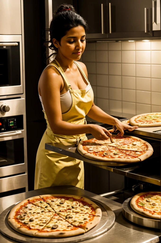 Esperanza Gomez making pizza