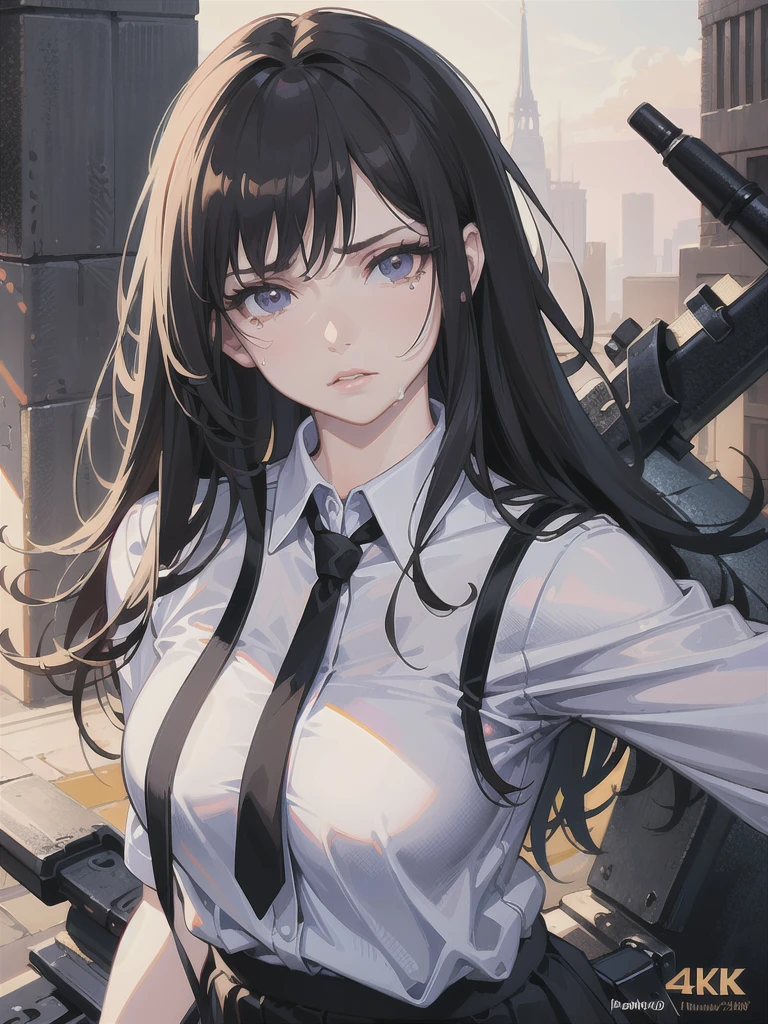 a long-haired girl in a black skirt and white shirt, tied up on a light pole, crying and frowning with embarrassment, her purple panties and ass showing, (best quality,4k,8k,highres,masterpiece:1.2),ultra-detailed,(realistic,photorealistic,photo-realistic:1.37),intricate details,cinematic lighting,dramatic lighting,dramatic shadows,dramatic pose,highly detailed face, beautiful detailed eyes,beautiful detailed lips,extremely detailed eyes and face,longeyelashes