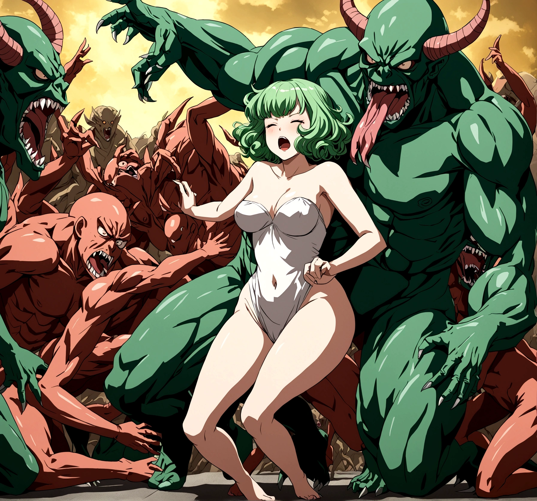Tatsumaki being raped by monsters