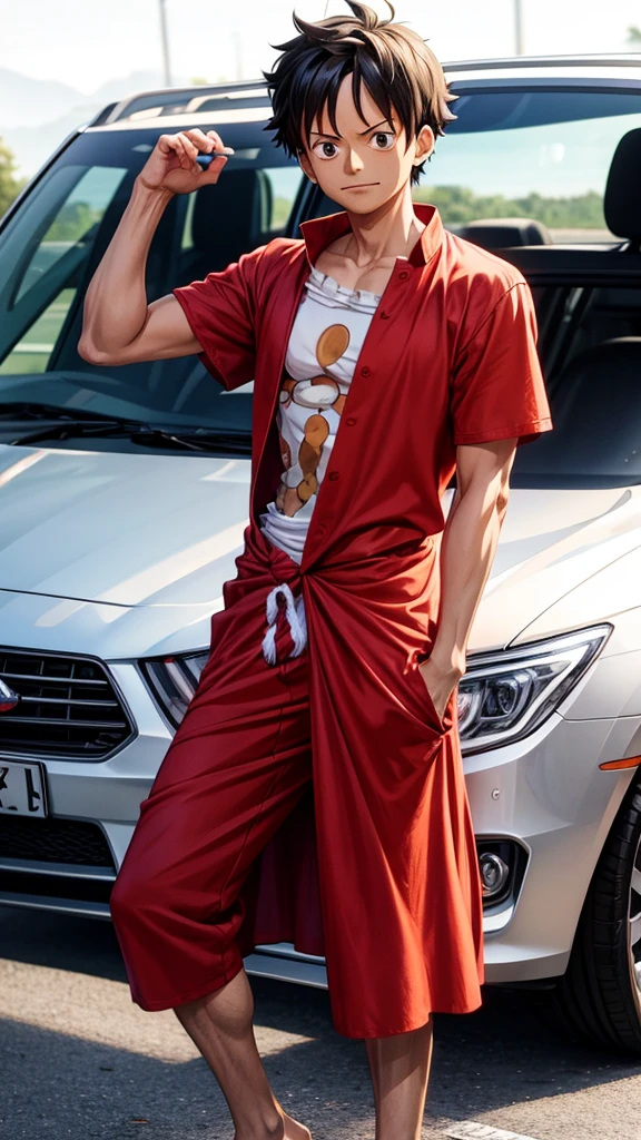 Luffy mettant une robe car il se sent fille
