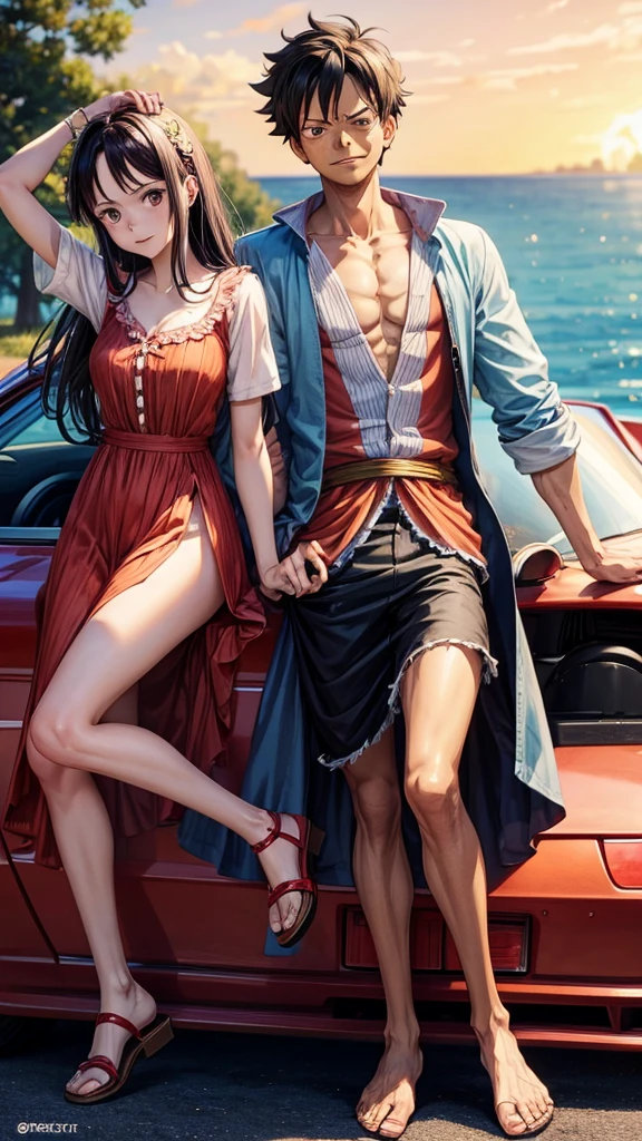 Luffy mettant une robe car il se sent fille