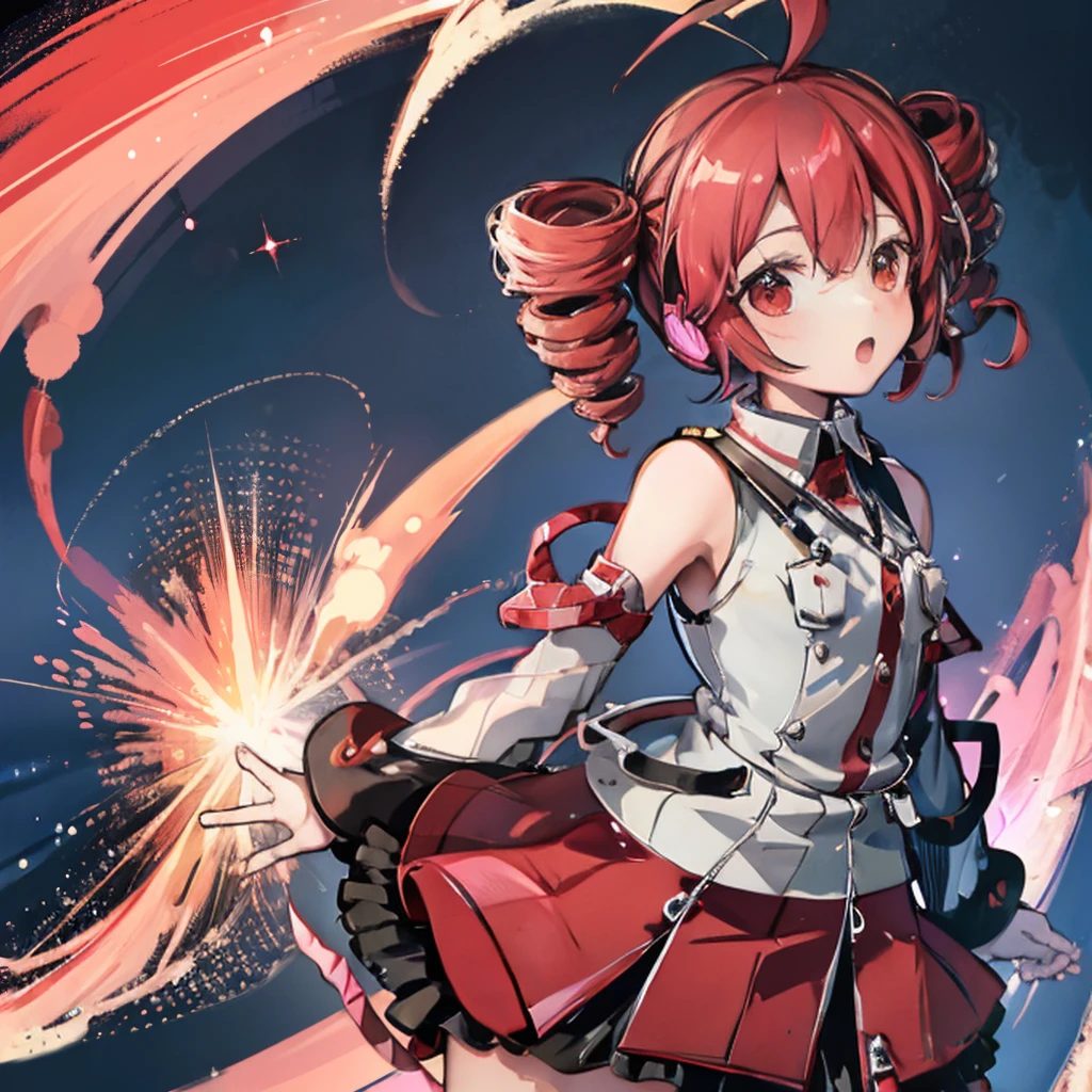 Create an ultra-detailed, best quality, high-resolution masterpiece depicting an umbral elemental with an anime girl figure seeping with red energy perfect shadows, high quality shading, photorealistic, Kasane Teto 
