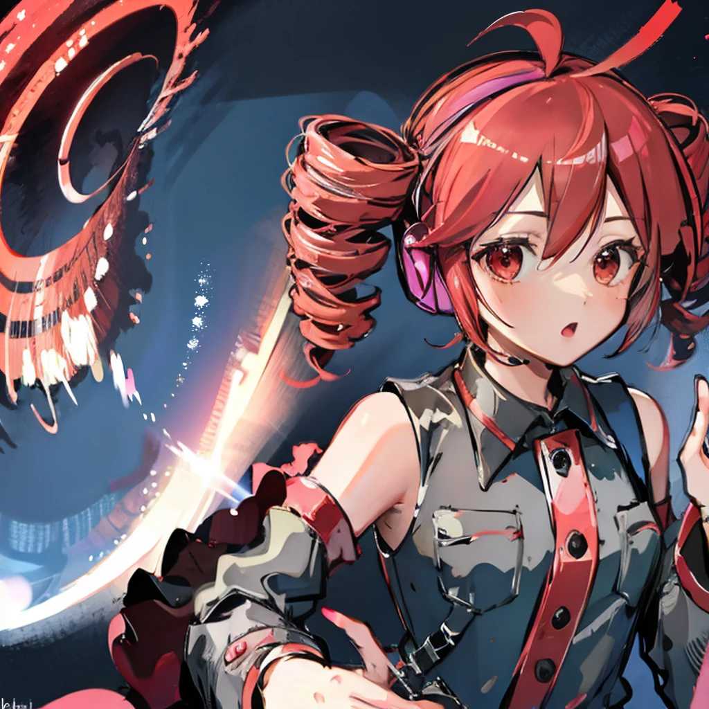 Create an ultra-detailed, best quality, high-resolution masterpiece depicting an umbral elemental with an anime girl figure seeping with red energy perfect shadows, high quality shading, photorealistic, Kasane Teto