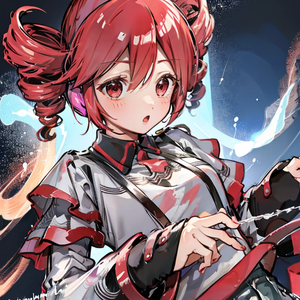 Create an ultra-detailed, best quality, high-resolution masterpiece depicting an umbral elemental with an anime girl figure seeping with red energy perfect shadows, high quality shading, photorealistic, Kasane Teto