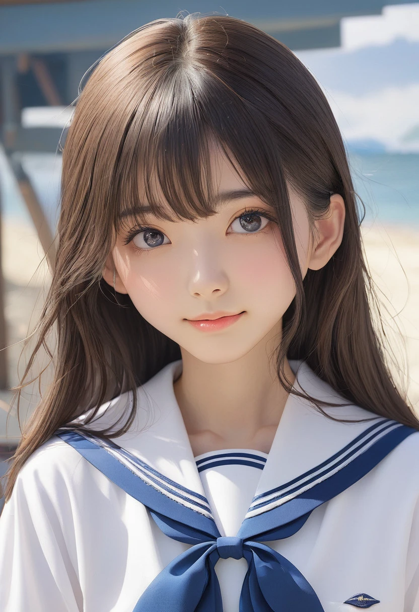(masterpiece, Highest quality:1.2), One girl, alone,15 years old、Sailor suit