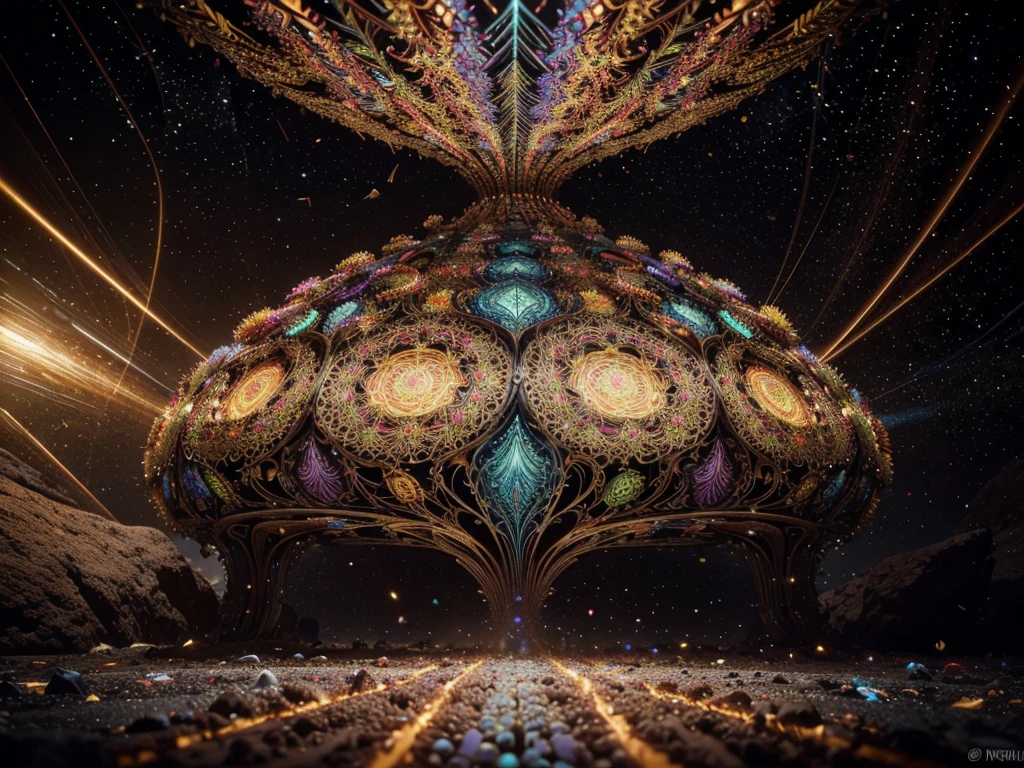abstract fractal burst, intricate fractal patterns, psychedelic fractal explosion, hypnotic fractal design, vibrant fractal art, kaleidoscopic fractal visuals, mesmerizing fractal composition, dynamic fractal energy, organic fractal structures, radiant fractal landscapes, (best quality,4k,8k,highres,masterpiece:1.2),ultra-detailed,(realistic,photorealistic,photo-realistic:1.37),3D render,digital art,cinematic lighting,dramatic color palette,vivid colors,glowing energy