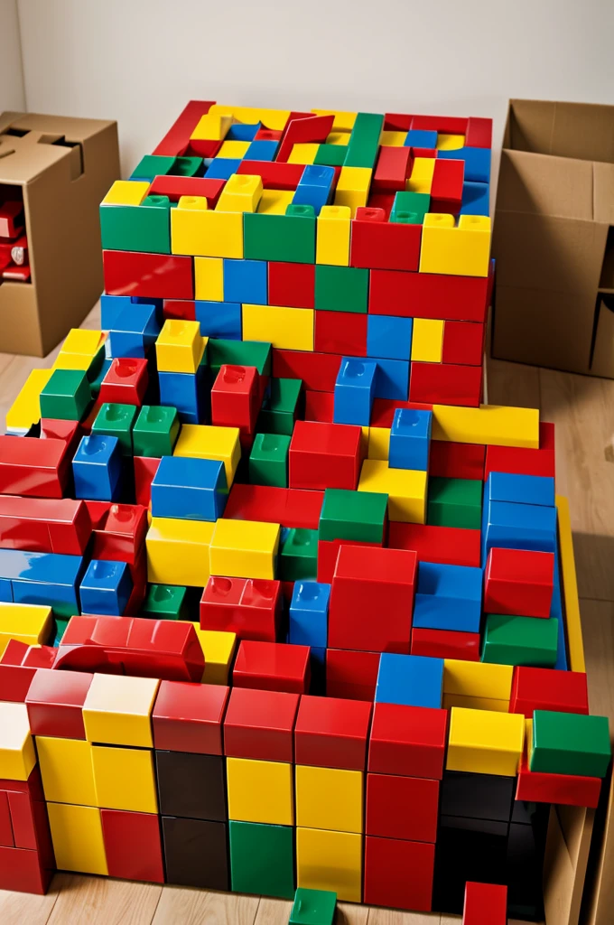 Giant box of lego bricks overflowing