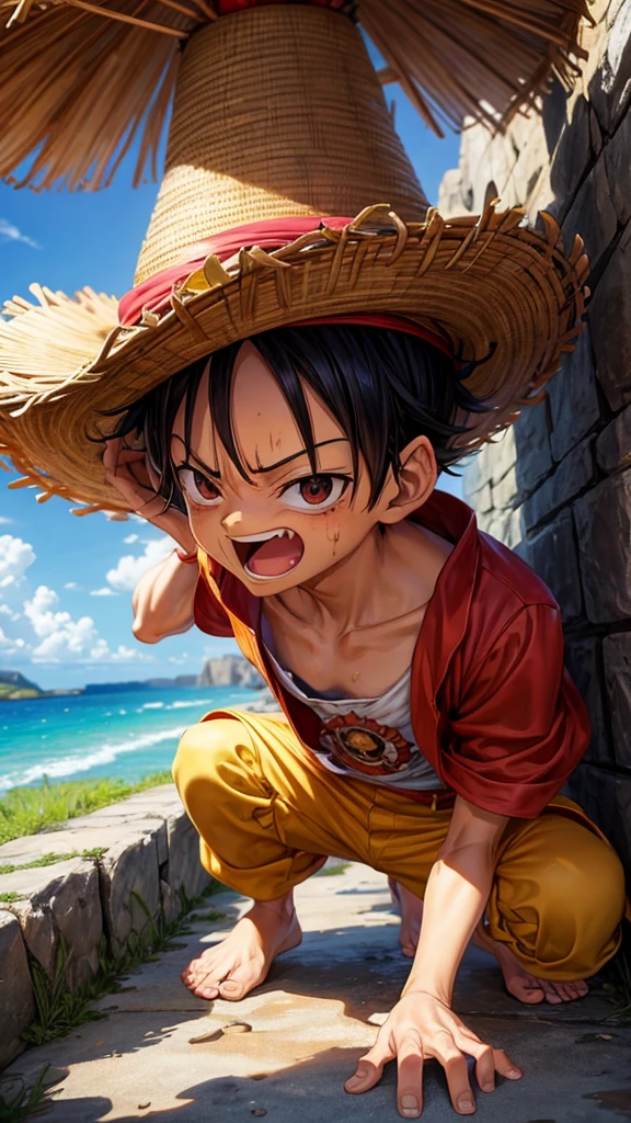Luffy qui se fait caca dessus