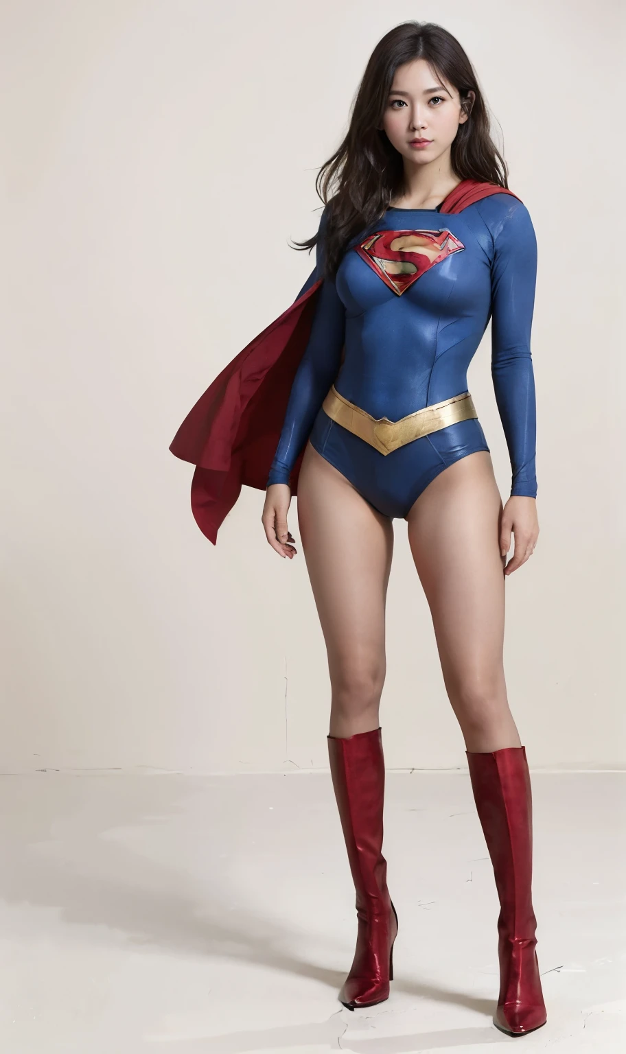 No background、(((Beautiful legs in black tights.)))、(((Legally express the beauty of your smile)))、((((Make the most of your original images)))、(((体にぴったりフィットするSupergirl Costume)))、(((Supergirl Costume)))、(((Beautiful hair with twin tails)))、(((suffering)))、(((Please wear black tights....、Wear red boots)))、((Best image quality、8k))、((Highest quality、8k、masterpiece:1.3))、(((Preserve background )))、Sharp focus:1.2、Beautiful woman with perfect figure:1.4、Slim Abs:1.2、Wet body:1.5、Highly detailed face and skin texture、8k