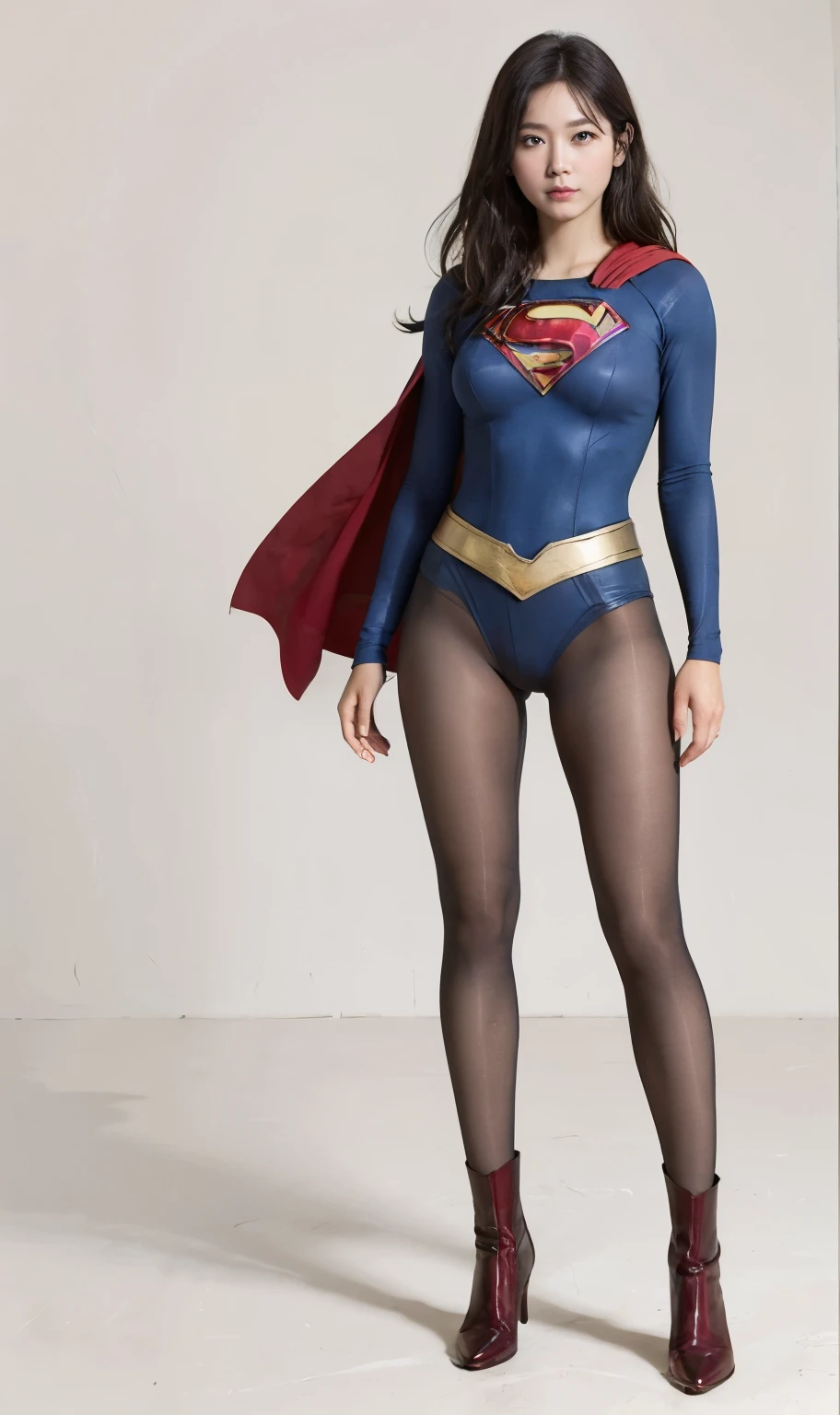 No background、(((Sweating profusely))).(((Beautiful legs in black tights.)))、(((Legally express the beauty of your smile)))、((((Make the most of your original images)))、(((体にぴったりフィットするSupergirl Costume)))、(((Supergirl Costume)))、(((short and beautiful hair)))、(((suffering)))、(((Please wear black tights....、Wear red boots)))、((Best image quality、8K))、((Highest quality、8K、masterpiece:1.3))、(((Preserve background )))、Sharp focus:1.2、Beautiful woman with perfect figure:1.4、Slim Abs:1.2、Wet body:1.5、Highly detailed face and skin texture、8K