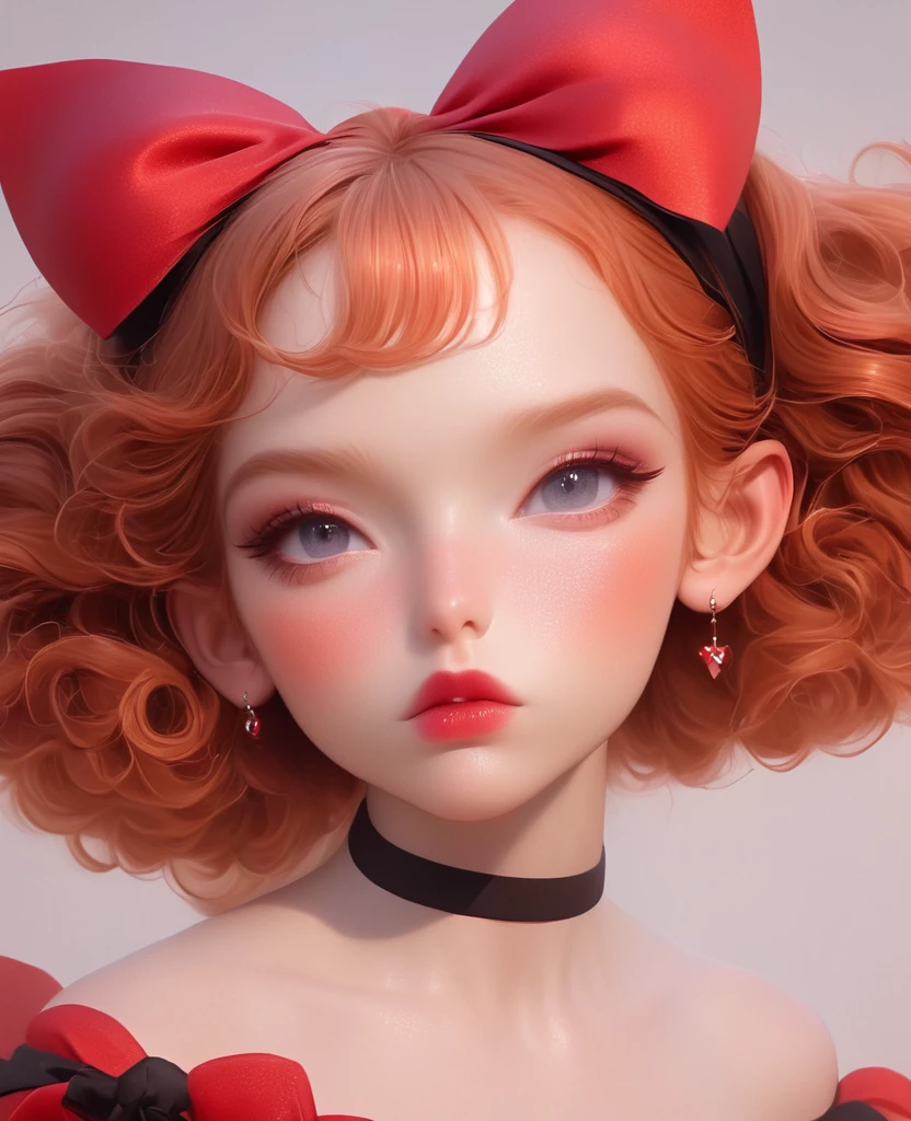 Surreal beautiful elf, curly red hair, face detailed,pointy cat ears, very big , HD, 4K