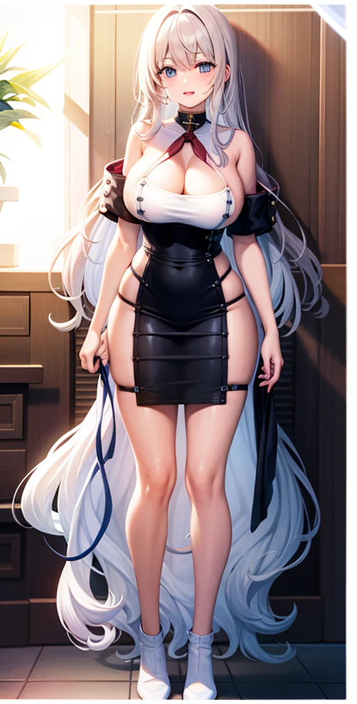girl，Large Breasts，long hair，Topless，Bow，