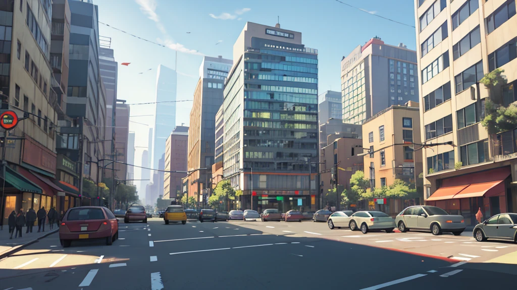 city background, building, distance, Traffic Light, park