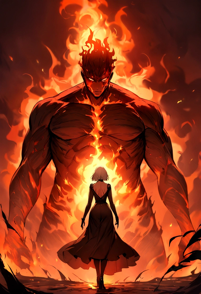 Best quality, masterpiece, human being burned alive, huge fire,