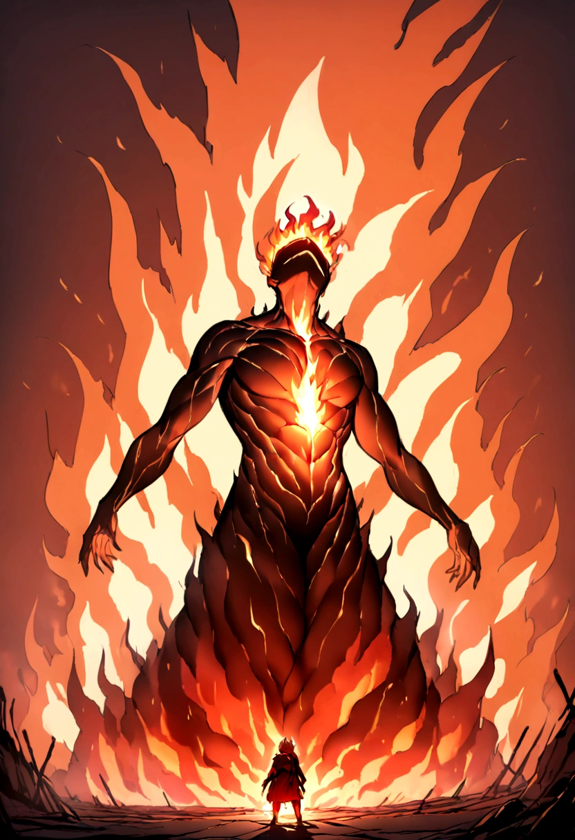 Best quality, masterpiece, human being burned alive, huge fire,