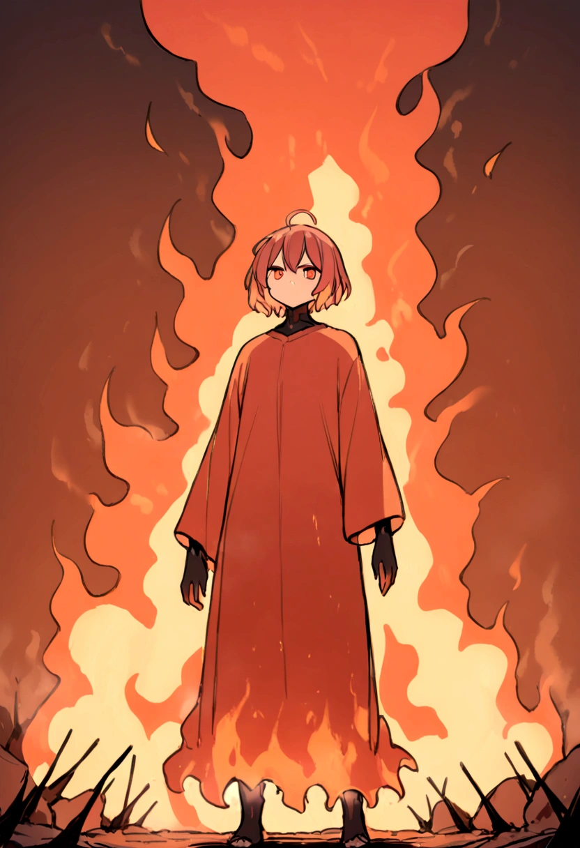 Best quality, masterpiece, human being burned alive, huge fire,