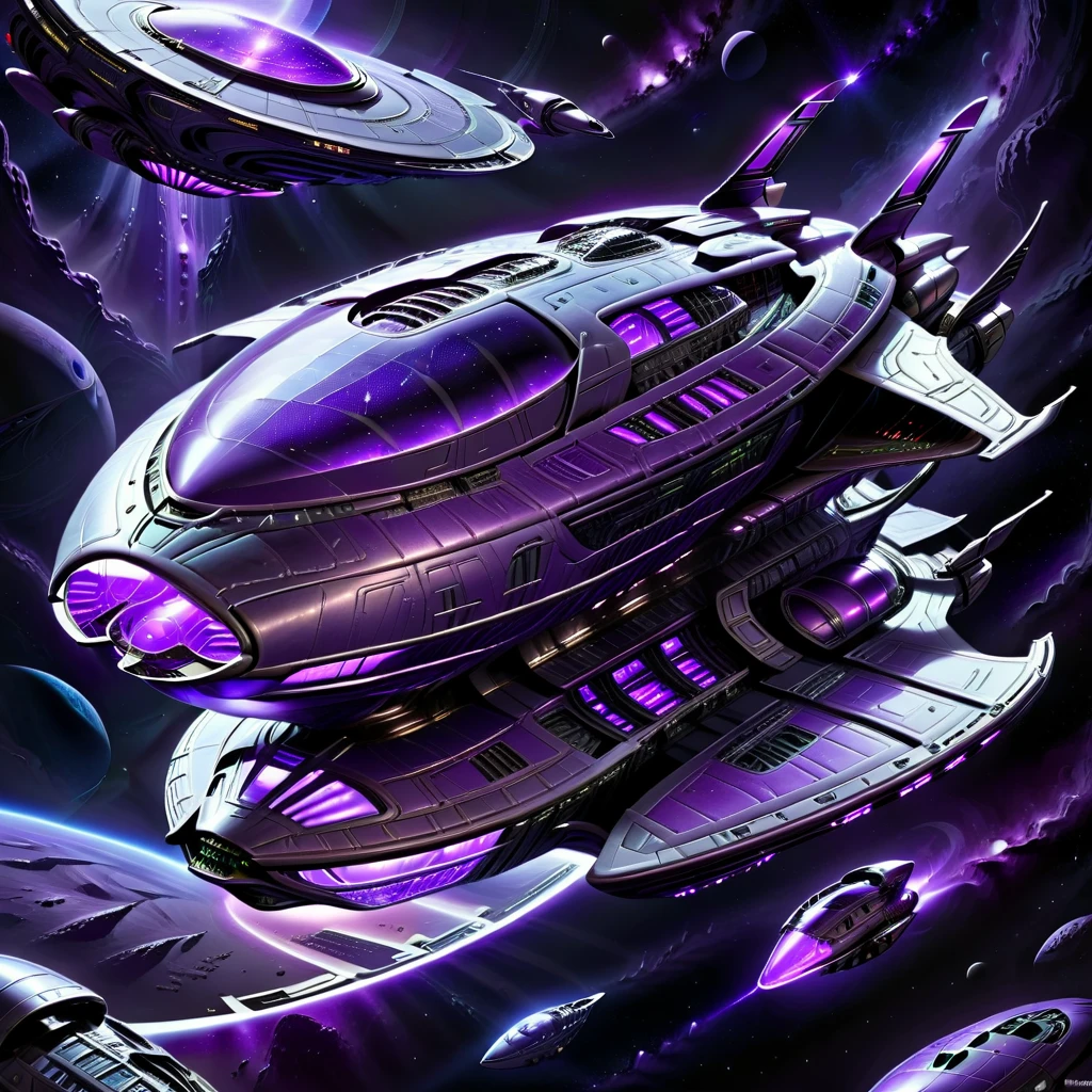 xenomechanicalworld, scifi, futuristic, spaceship, purple