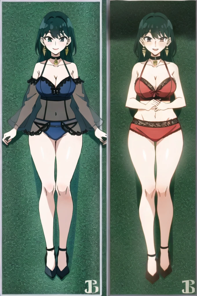 Yor cartoon style, sexy lingerie, looking at the viewer, hentai, +18, perfect anatomy, Very detailed, whole body