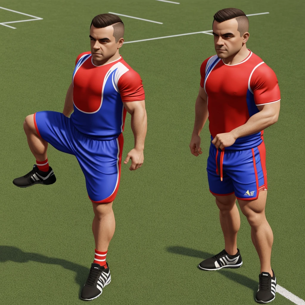 dwarfism man full body , sport outfit, realistic 16k, hd