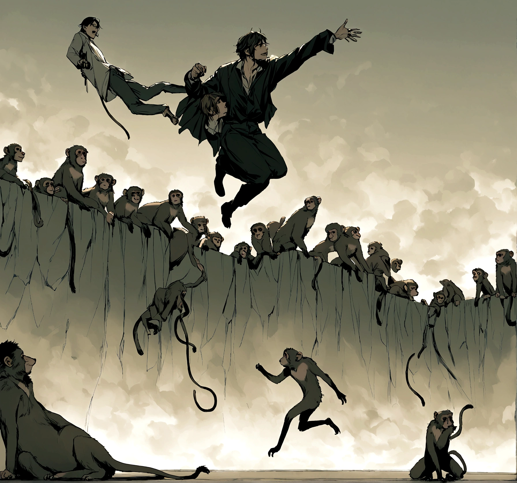 monkey, paralyzed by fear, couldn’t leap. The insisted, ‘If you hesitate, your life might be in danger.’ Finally, the monkey jumped, narrowly escaping harm.