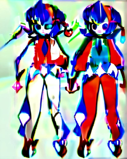 Male character, blue hair, femboy, jester, Crystal theme, multicolor clothes, fullbody and Headshot, front and back reference sheet, identity V style, anime style