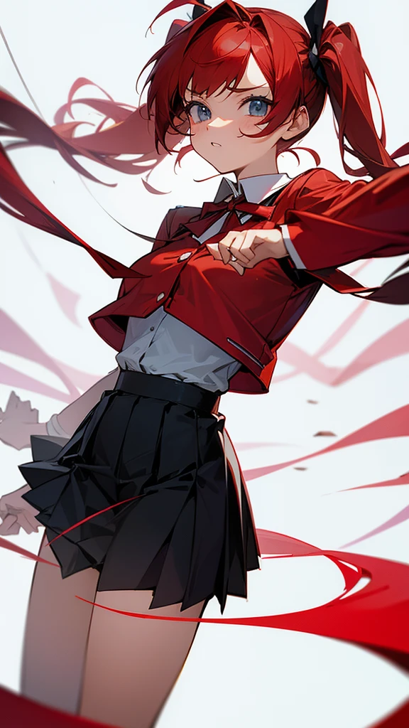 Red hair　Twin tails　uniform