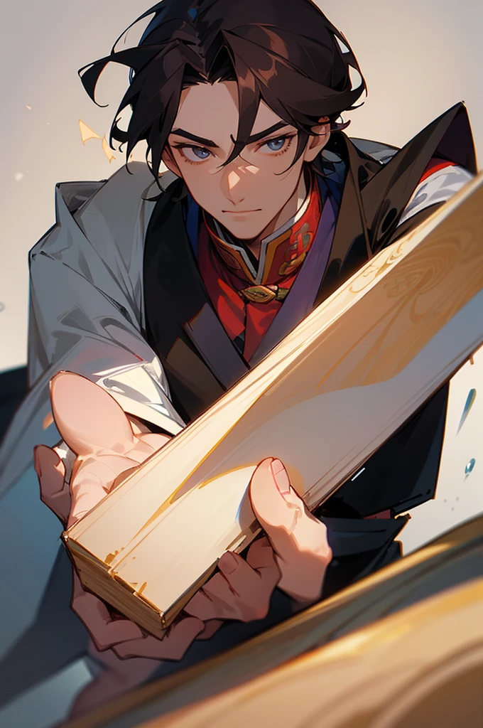(hoang lap,A high resolution,ultra - detailed),1male people,AS-Adult,Handsome,tall muscular man,a broad shouldered,finely quality eyes,dark colored hair,Asian people,fanciful,Intricate patterns,Detailed face,best ratio four finger and one thumb,icey,Bitter cold,cold snap,ssmile,(Dutch angle),Keep one's mouth shut,Temperament is cold,Absolutely beautiful,Eyebrows are picturesque,A young general with peach blossom eyes